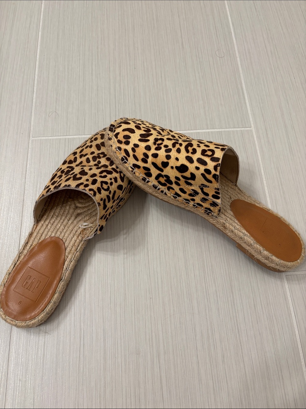 Leopard Print Slip-On Espadrille Mule - Women